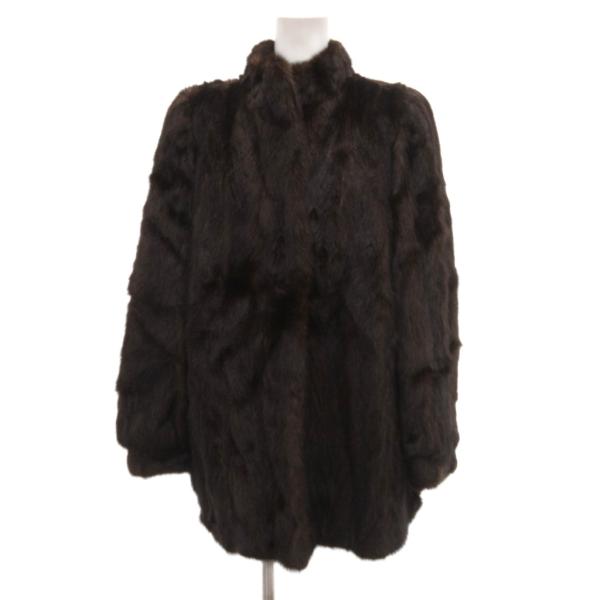 ノーブランド ファーコート ミンクファー 毛皮 ミドル丈 ハーフ /JS ■GY18 レディース
