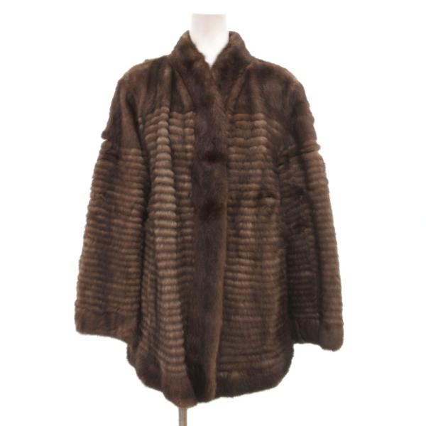 ノーブランド ファーコート ミンクファー 毛皮 シェブロン /JS ■GY18 レディース