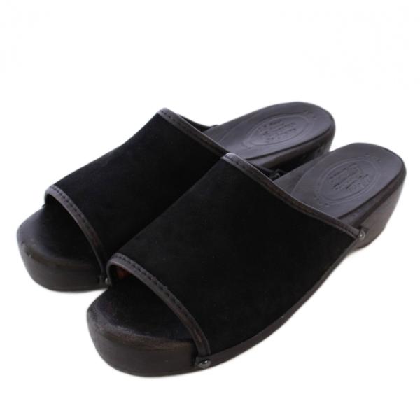 ネルソン NELSON サボサンダル スエード ウッド オープントゥ 42 27cm 黒 ブラック ...