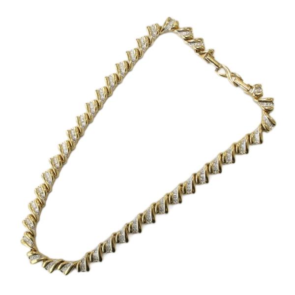 ニナリッチ NINA RICCI ツイストデザインネックレス ラインストーン ゴールドカラー /KW...