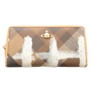 ヴィヴィアンウエストウッド Vivienne Westwood 長財布 ウォレット ロゴ オーブ チェック柄 ベージュ /AE ■GY18 レディース