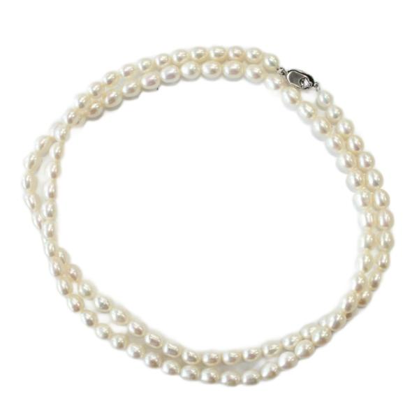 ロング ネックレス 2連 パール 真珠 6mm 白 ホワイト /KW ■GY18 レディース