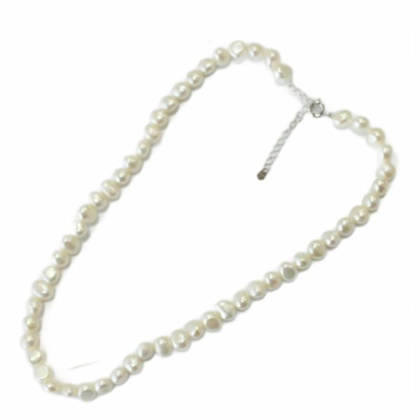 ネックレス バロックパール 真珠 7mm 白 ホワイト /KW ■GY18 レディース