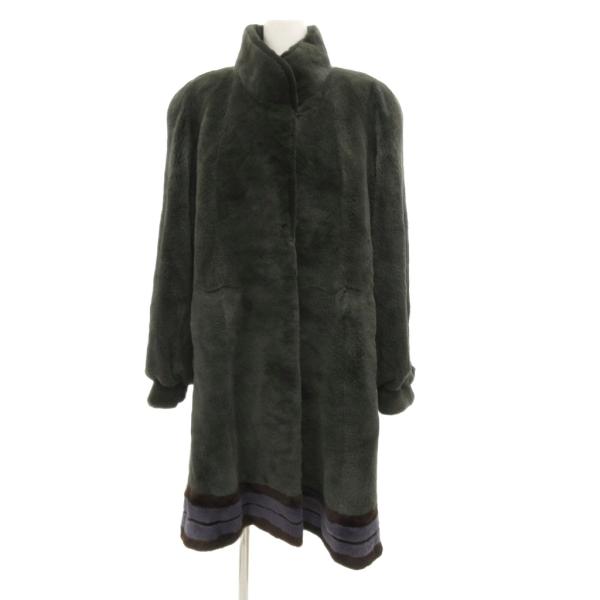 ギラロッシュ Guy Laroche ファーコート ミンク 毛皮 スタンドカラー ミドル ハーフ丈 ...