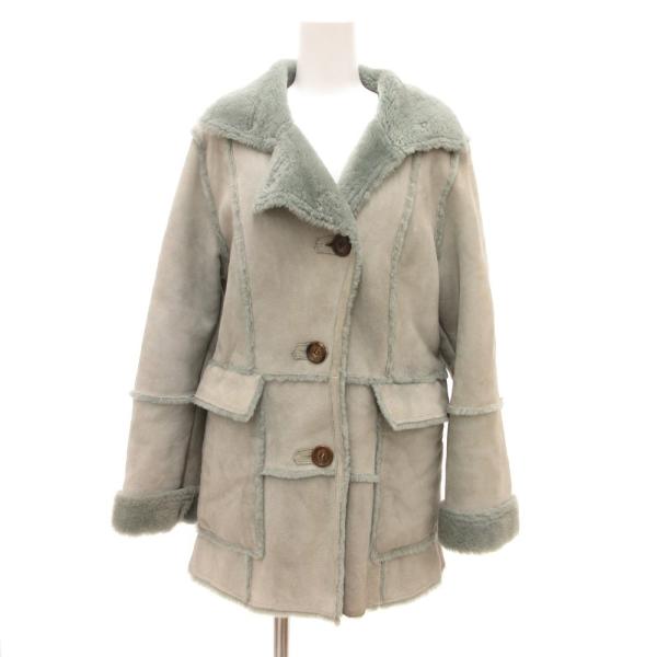 イオコムイオ io comme io ムートンコート ジャケット ボア スエード 38 ライトブルー...