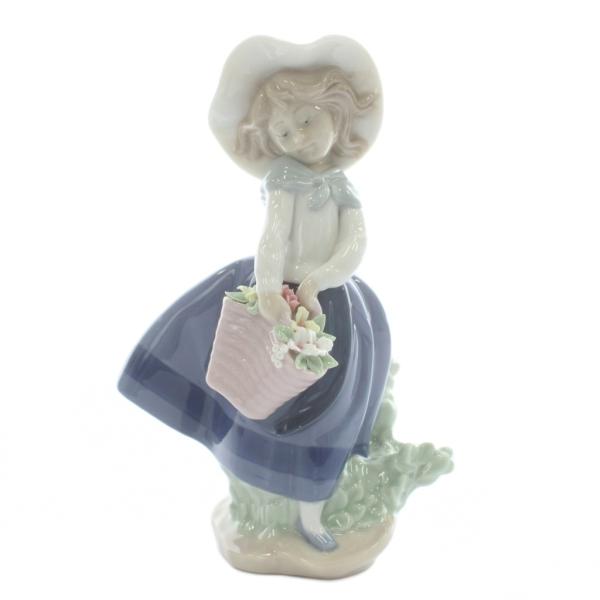 未使用品 リヤドロ LLADRO きれいな花ばかり 少女 インテリア 置物 オブジェ マルチカラー ...