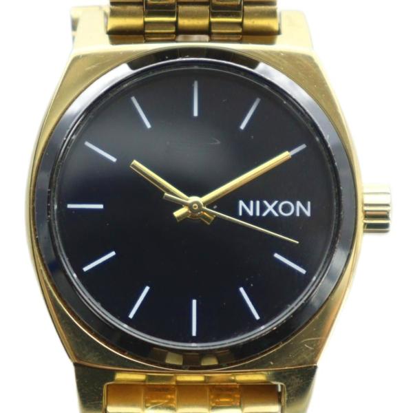 ニクソン NIXON 腕時計 ウォッチ クォーツ 黒文字盤 ロゴ ゴールド色 ■GY18 /MQ メ...