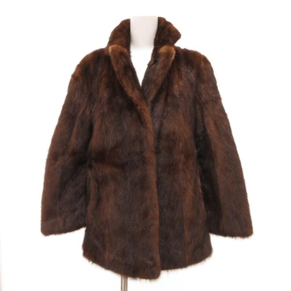 パロディ PALODY ミンクファーコート 毛皮 ミドル丈 ハーフ 11 茶 ブラウン /JS ■G...