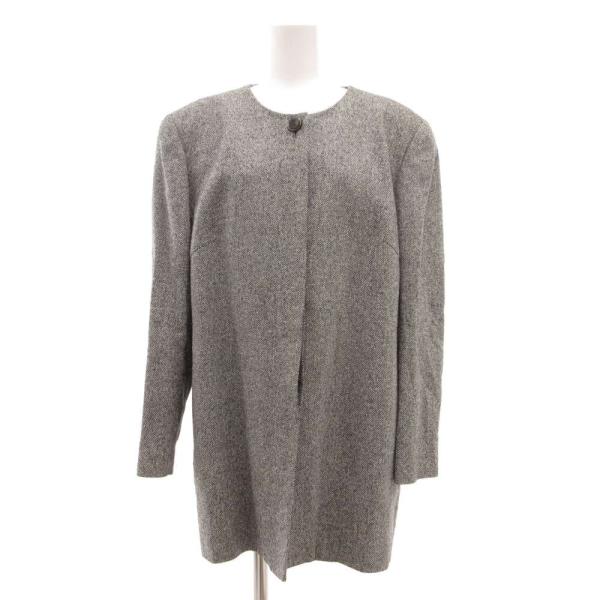 ジバンシィ GIVENCHY ハーフコート テーラードジャケット ノーカラー 総裏地 絹 シルク 4...