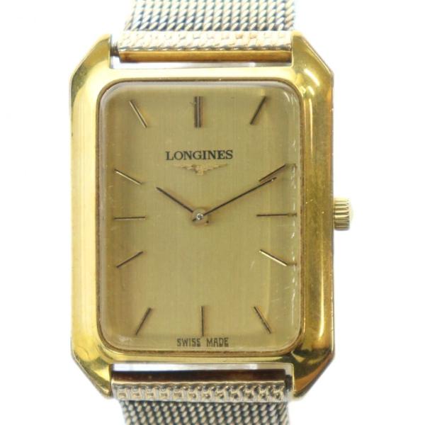 ロンジン LONGINES 腕時計 ウォッチ 手巻き スクエア ロゴ ゴールド色 ■GY18 /MQ...