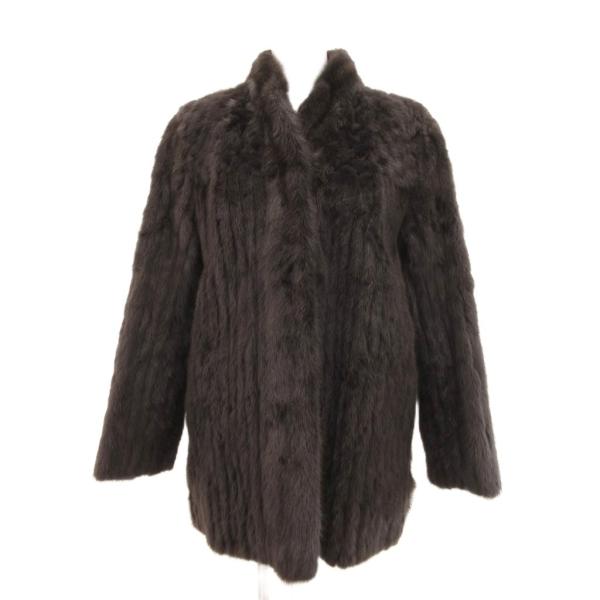 エンバ EMBA ファーコート ミンク ハーフ 毛皮 ストライプ 11 グレー /JS ■GY18 ...