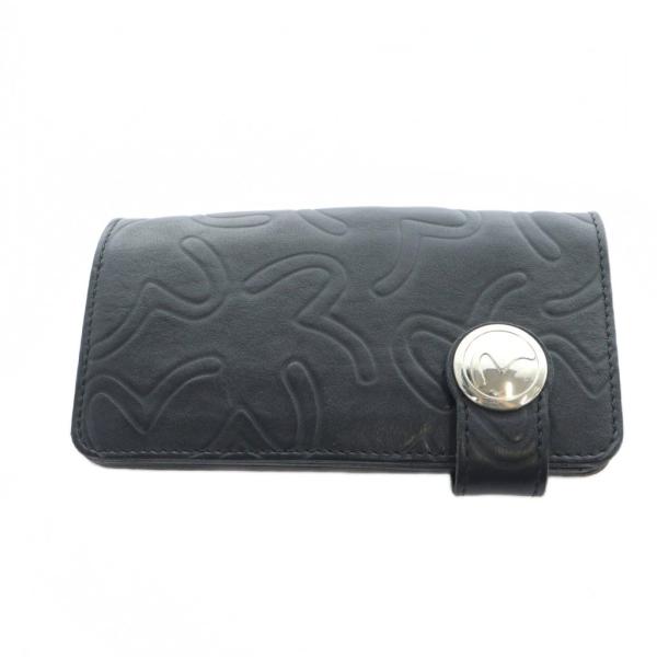 エヴィス EVISU ど根性ウォレット 長財布 二つ折り レザー ロゴ カモメ 型押し コンチョボタ...