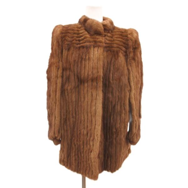 サガミンク SAGA MINK 銀サガ ミンクファーコート ジャケット 毛皮 11 茶 ブラウン /...