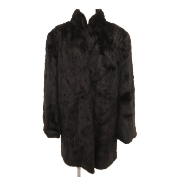 ノーブランド ファーコート ミンクファー 毛皮 15 黒 ブラック /JS ■GY11 レディース