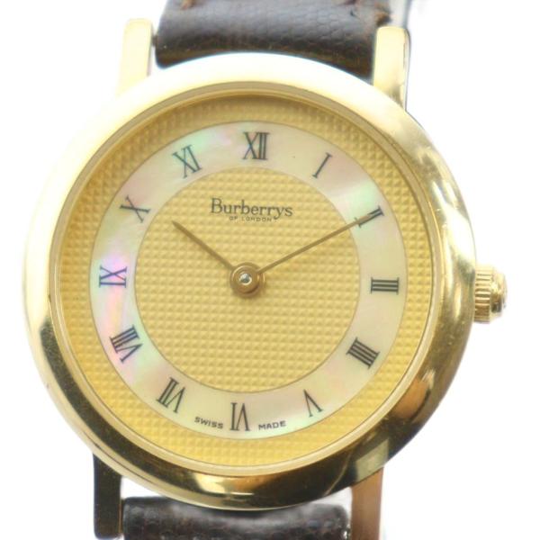 バーバリーズ Burberrys 6000L 腕時計 ウォッチ クォーツ レザーベルト ローマン ゴ...