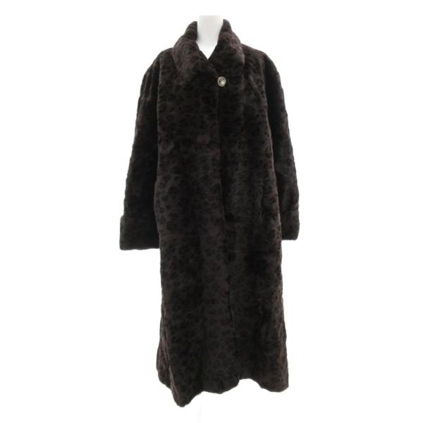 ムーンバット MOONBAT シェアード ミンクファー ロング コート アニマル レオパード 9-1...
