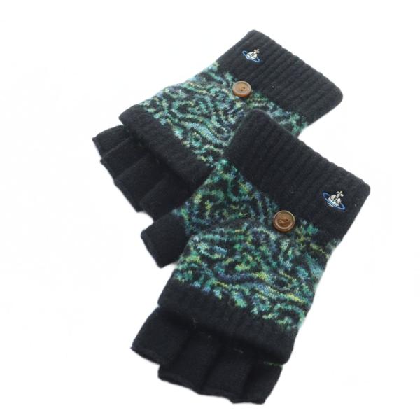 ヴィヴィアンウエストウッド Vivienne Westwood 手袋 グローブ ロゴ ニット 総柄 ...