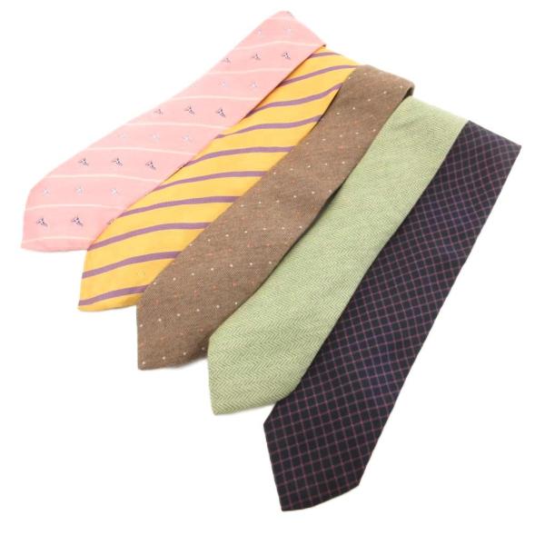 ダンヒル dunhill ネクタイ 5本セット まとめ 絹 シルク ストライプ 総柄 マルチカラー ...