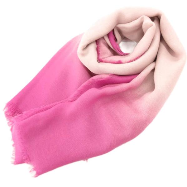 ボッテガヴェネタ BOTTEGA VENETA ストール マフラー フリンジ グラデーション ピンク...