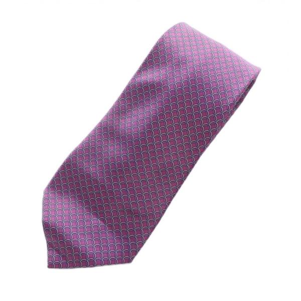 ブリオーニ BRIONI ネクタイ レギュラータイ 絹 シルク 総柄 ロゴ 紫 ■GY05 /MQ ...