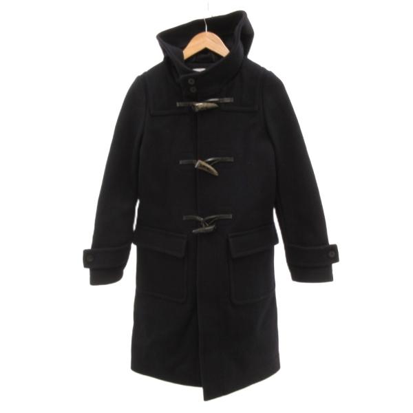 ハイク HYKE ダッフルコート ミドル丈 ウール メルトン 2 紺 ネイビー /JS ■GY11 ...