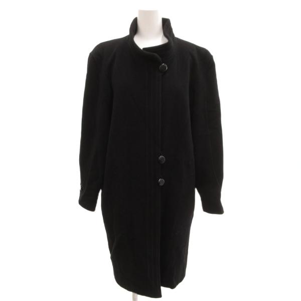 ハーディエイミス HARDY AMIES スタンドカラーコート ウール メルトン 黒 ブラック /J...