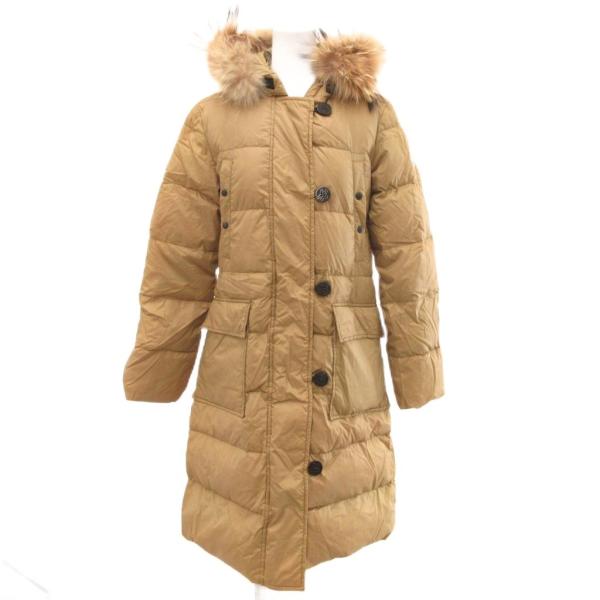 モンクレール MONCLER メッシーナ ダウンコート ロング ラクーンファー 00 ベージュ /J...