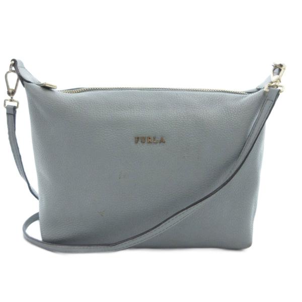 フルラ FURLA ショルダーバッグ 斜め掛け クロスボディ ロゴ レザー ライトブルー /GV ■...