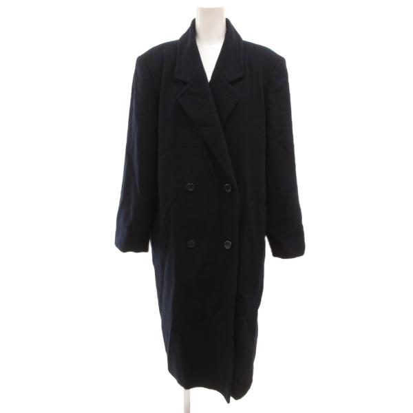 IOSA チェスターコート カシミア100% ロング メルトン 9AR 紺 ネイビー /JS ■GY...