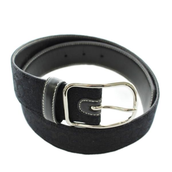 コーチ COACH ベルト ハトメ キャンバス レザー シグネチャー S 黒 ブラック 8573 /...