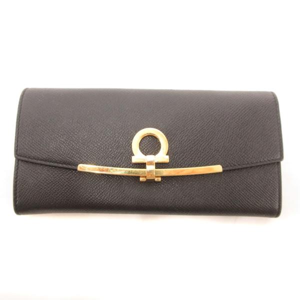 サルヴァトーレフェラガモ Salvatore Ferragamo 長財布 ウォレット レザー シボ革...