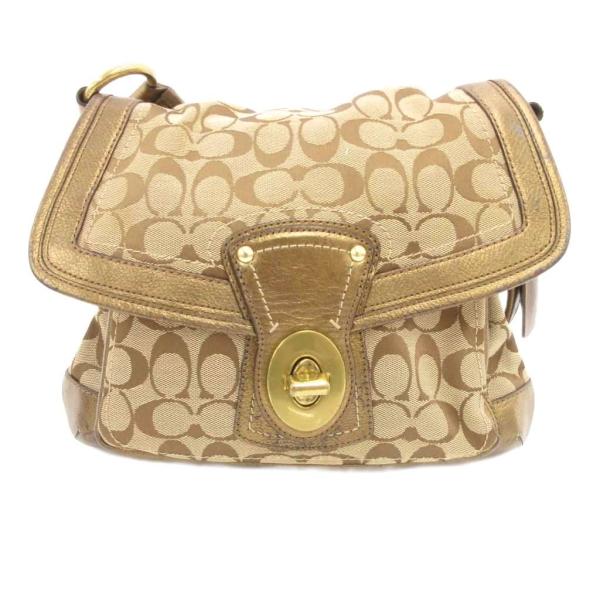 コーチ COACH 10338 ショルダーバッグ シグネチャー キャンバス ゴールドカラー /JS ...