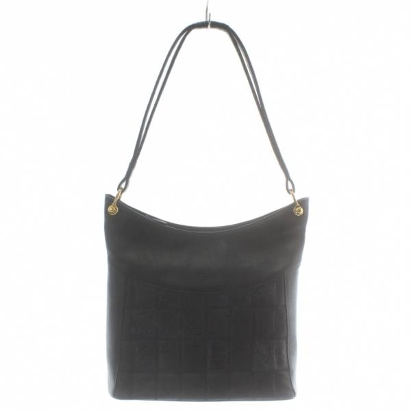 ノーブランド トートバッグ ワンショルダー オーストリッチ レザー 黒 ブラック /XZ ■GY18...