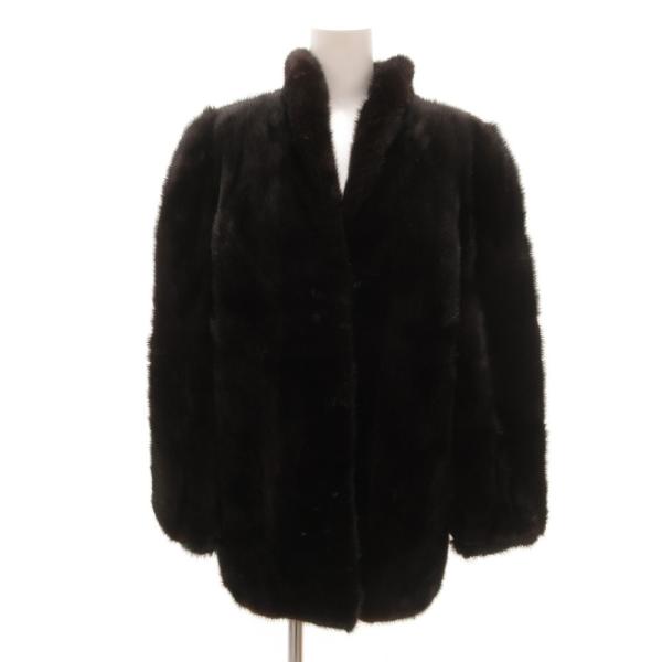 ノーブランド ミンクファーコート ジャケット 逆毛 毛皮 13 ダークブラウン /JS ■GY11 ...
