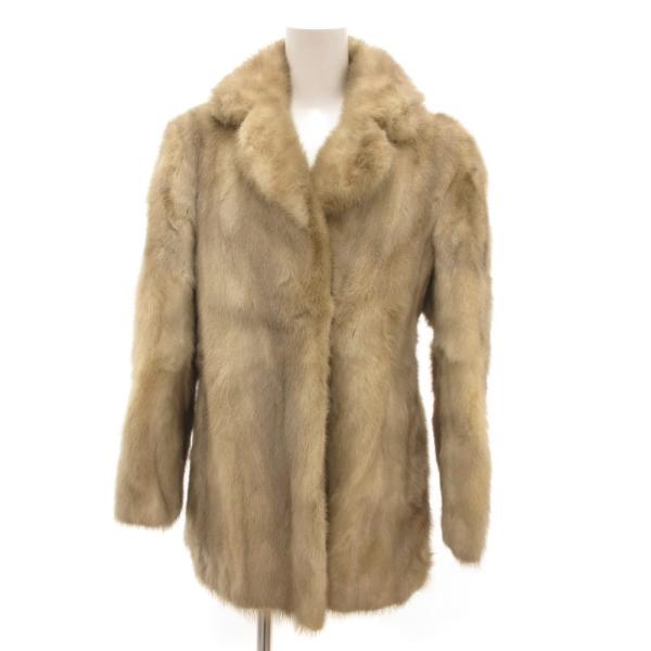 ノーブランド ファーコート サファイアミンク 毛皮 9 ベージュ /JS ■GY11 レディース