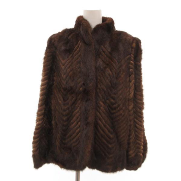 ROTINY ロティニー  ミンクファーコート ミドル丈 シェプロンカット 11 茶 ブラウン /J...