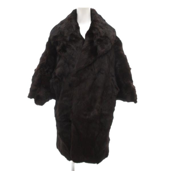 ミツコシ MITSUKOSHI 三越 和装 着物コート ファー 毛皮 ミンク ミドル ハーフ 茶 ブ...