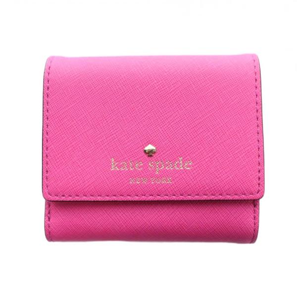 ケイトスペード KATE SPADE 二つ折り財布 ウォレット ロゴ PVC ピンク ■GY18 /...