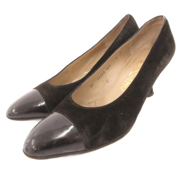 サルヴァトーレフェラガモ Salvatore Ferragamo パンプス アーモンドトゥ スエード...