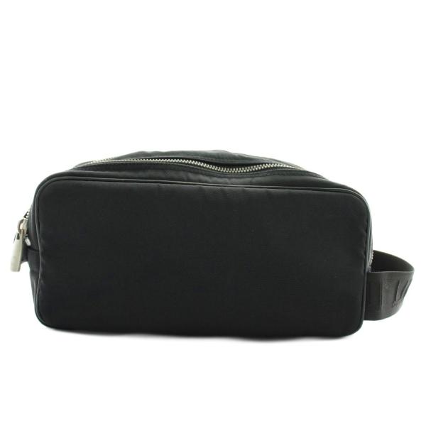 ダンヒル dunhill セカンドバッグ クラッチバッグ ナイロン Wファスナー 黒 ブラック /X...