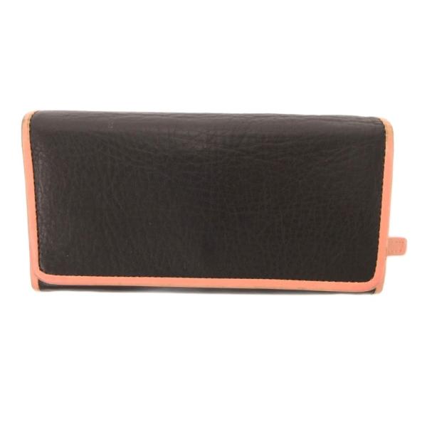 ポールスミス PAUL SMITH 長財布 二つ折り レザー 本革 黒 ブラック ピンク 配色デザイ...