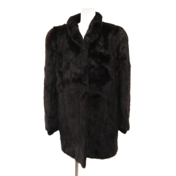 サガミンク SAGA MINK 銀サガ ファーコート ミンク ミディアム 毛皮 15 ダークブラウン...