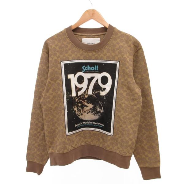 コーチ COACH スウェット トレーナー シグネチャー ロゴ 総柄 XS 茶 ブラウン C6320...