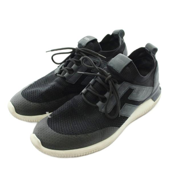 トッズ TOD'S NO CODE X スニーカー ローカット ロゴ 8 27cm 黒 ブラック /...