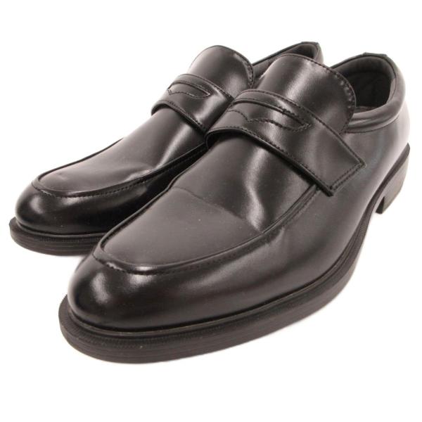 ハイドロテック HYDRO-TECH ビジネスシューズ ローファー レザー 本革 26cm 黒 ブラ...