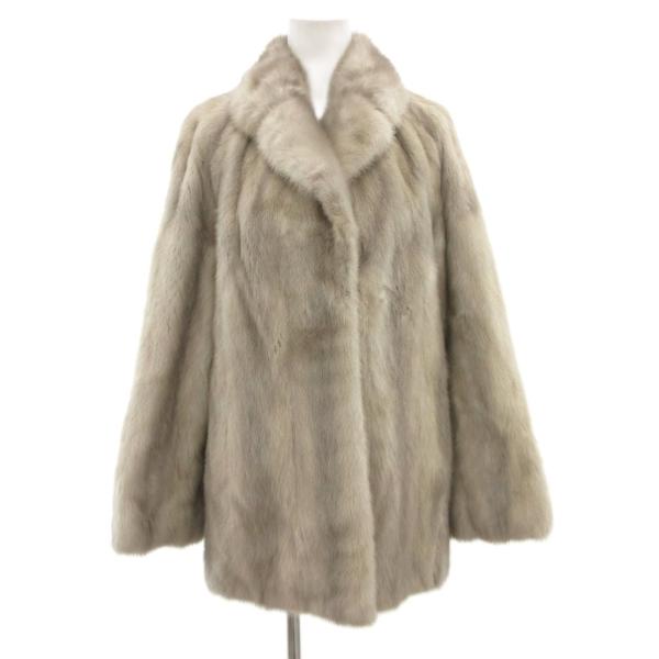 ミツコシ MITSUKOSHI ファーコート サファイアミンク ミドル丈 毛皮 9 グレー /JS ...