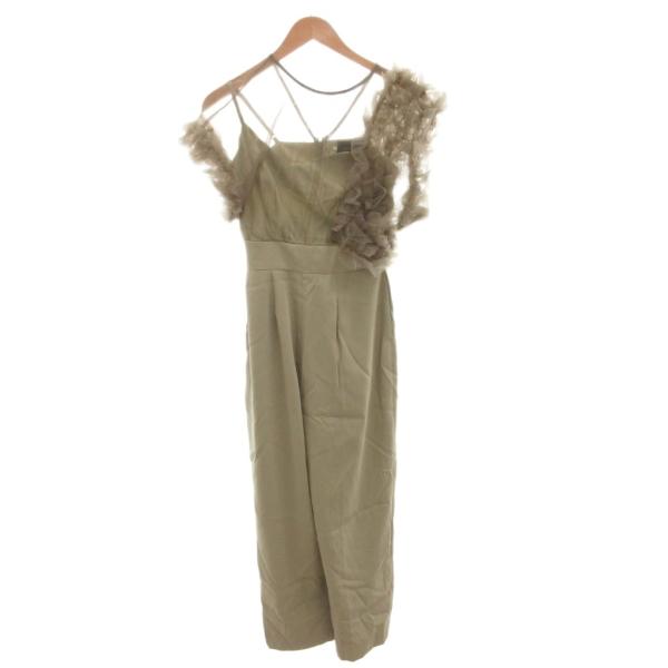 ラグナムーン LagunaMoon チュールドッキングジャンプスーツ カラードレス ストレート S ...