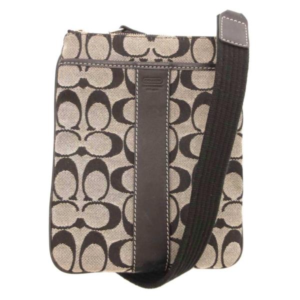 コーチ COACH ショルダーバッグ キャンバス シグネチャー グレー 黒 ブラック /JS ■GY...