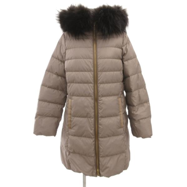 ナノユニバース nano universe 西川ダウン ラクーンファーロングダウンコート ジップアッ...