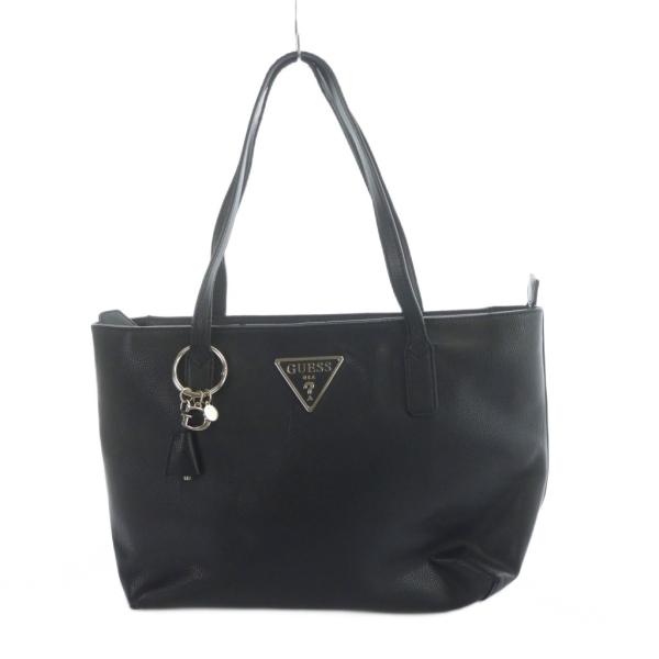 ゲス GUESS トートバッグ ハンド レザー ロゴ 黒 ブラック ■GY18 /MQ レディース